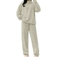 thumbnail image 2 of MVRLSH Fall Pajamas Women Fuzzy Pajama Sets Warm Cozy Winter Fleece Set Loose Comfy Plush Sleepwear With Coral Velvet White One Size, 2 of 5