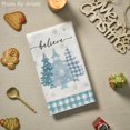 thumbnail image 4 of Blue Pine Trees Merry Christmas Kitchen Towels Dish Towels, 18x26 Inch Believe Winter Xmas Holiday Decoration Hand Towels Set of 2, 4 of 6