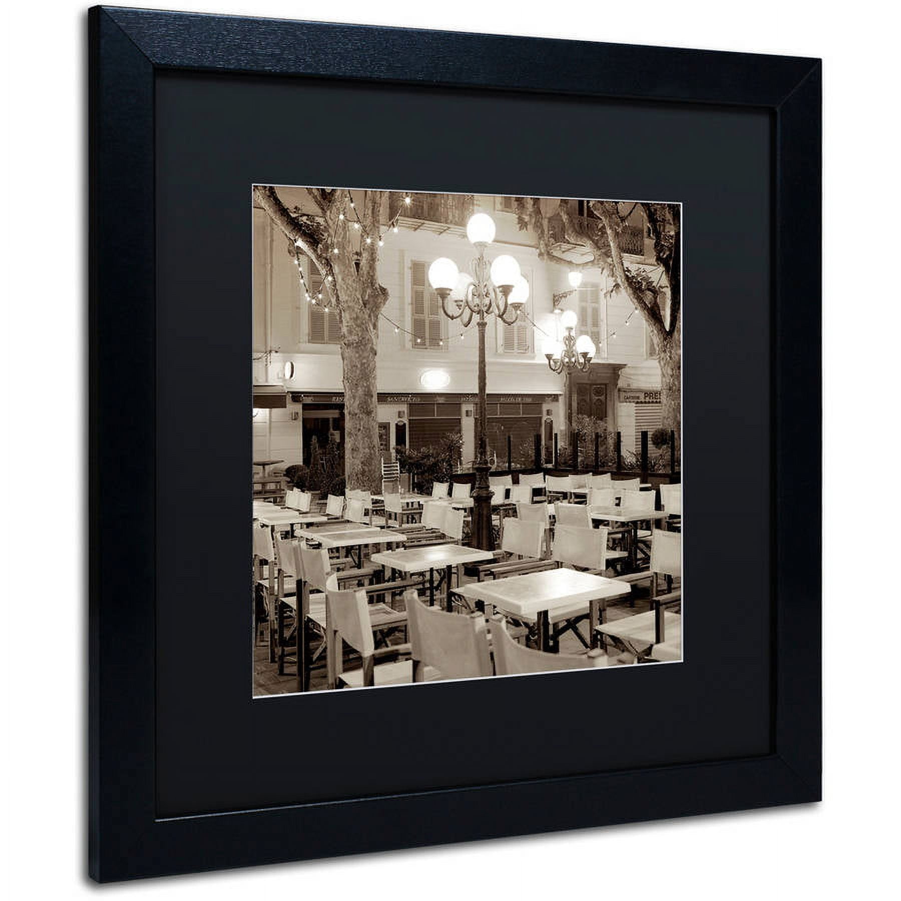 Trademark Fine Art "Cote d'Azur Cafe I" Canvas Art by Alan Blaustein, Black Matte, Black Frame