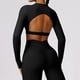 thumbnail image 5 of Nuevas camisas de Yoga de manga larga para mujer, Top corto de gimnasia para entrenamiento, Top acolchado para ejercicio, Top de Yoga, ropa de gimnasio con realce, ropa activa, 5 of 5