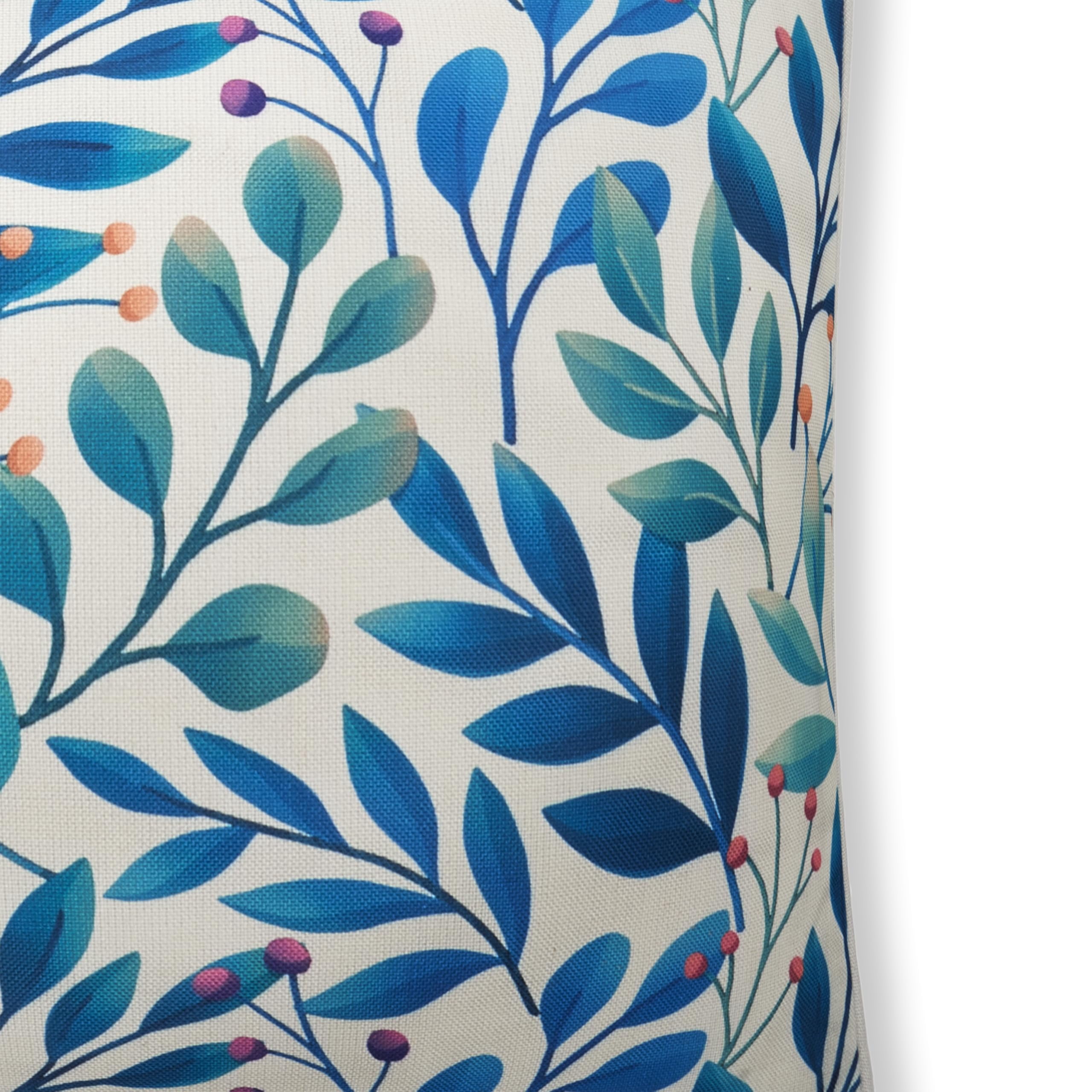 Fab Habitat Indoor/Outdoor Throw Pillow Made from Recycled Polyester Yarn - Double Sided, Stain Resistant, Machine Washable - Patio, Porch, Living Room - Rainforest - White Multi Floral (20" x 20")