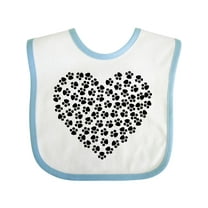 Inktastic Dog Paws, Puppy Paws, Animal Paws, Heart, Pet Boys or Girls Baby Bib