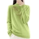 thumbnail image 2 of Suéter de cuello alto para mujer, color liso, con diamantes de imitación, cuello medio alto, suéter de punto, blusa para mujer, 2 of 4
