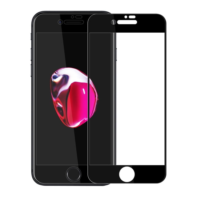 Shisuyan Full Screen Hard Anti-scratch Tempered Glass Film Anti-Fingerprints Phone Screen Protector Compatible for iPhone 7 Plus iPhone 8 Plus Black