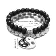 thumbnail image 5 of WINDLAND Men Women Taiji Yin Yang Feng Shui Bracelet Natural White Black Beaded Couple Bracelets Friendship Distance Bracelet, 5 of 7