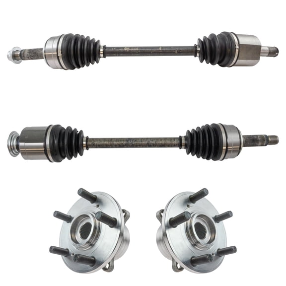 TRQ Front CV Axle Shaft Assembly Wheel Hub Bearing Kit Set 4pc for MDX Pilot SUV CSA78356