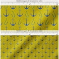 thumbnail image 2 of Soimoi Yellow Cotton Voile Fabric Anchor Hook Nautical Print Fabric by the Yard 42 Inch Wide, 2 of 7