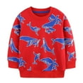 thumbnail image 2 of Spazoro Toddler Boys Sweatshirts, Whale Print Long Sleeve Casual Round Neck Tops for Child Kids Boys Red Size 3T, 2 of 5