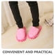thumbnail image 2 of Pantuflas de rayas peludas para limpiar el suelo, con suela desmontable, talla M 38-41 (rosa), 2 of 6