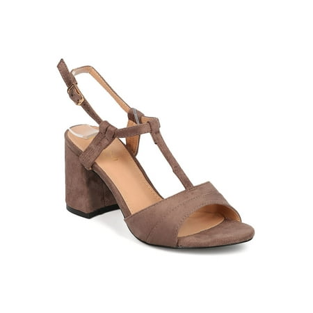 

New Women Refresh Barika-02 Faux Suede Open Toe T-Strap Block Heel Sandal