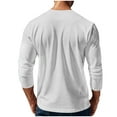 thumbnail image 4 of Dxzfnsa Mens Henley Shirt Long Sleeve Casual Stretch Solid T-Shirts Fashion Pullover Lightweight Fall Tops Men's Solid Color Long Sleeved Round Neck Button Corduroy Top T-shirt, 4 of 8