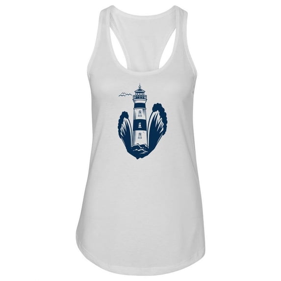 Lighthouse With Waves Racerback Tank Women -SPIdeals Designs, Female x-Small