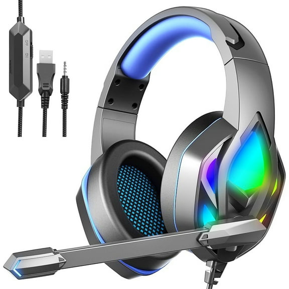 Gaming Headset, Surround Stereo Gaming Headphones with Noise Cancelling Mic, With Noise Cancelling Mic,Computer Headset,Deep Bass Stereo Sound,Red and Blue