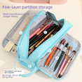 thumbnail image 2 of Double-layer double-window pencil case large capacity multi-functional primary and secondary school student stationery box art storage bag, 2 of 3