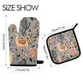 thumbnail image 2 of Yayeee Oven Mitts and Pot Holder Set of 2 Heat Resistant Kitchen Gloves Baking Hot Pad, Gray Llama Pattern, 2 of 5