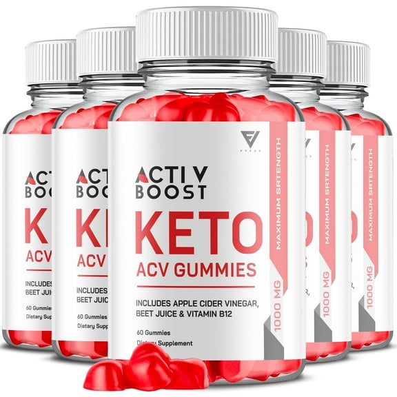 (5 Pack) Activ Boost Keto   ACV 1000mg Gummies Apple Cider Vinegar Vitamin B12 Vitamin B6 Advanced Formula Activboost Gummy (300 Gummies)