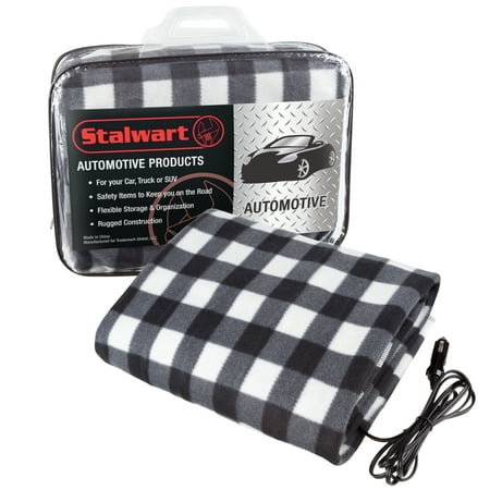 Electric Car Blanket- Heated 12 Volt Fleece Travel Throw for Car and RV-Great for Cold Weather, Tailgating, and Emergency Kits by (Best Heated Travel Blanket)