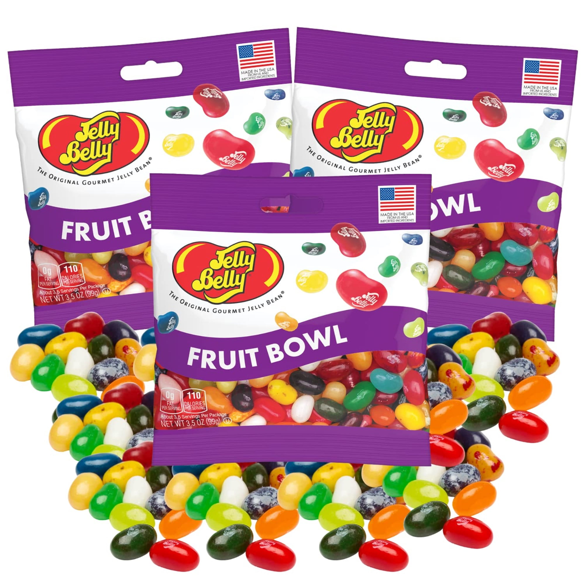 Fruit Bowl Jelly Bean Mix, Assorted Fruit Flavor Chewy Candy, Pack of 3