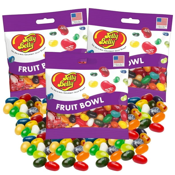 Fruit Bowl Jelly Bean Mix, Assorted Fruit Flavor Chewy Candy, Pack of 3