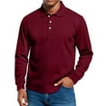 thumbnail image 2 of QHRMKOG Golf Polos for Men Athletic Quick Dry Full-Length Sleeve Collared Polo Shirt Casual Loose Fit Button Golf Shirt Lightweight Shirts Red M, 2 of 8