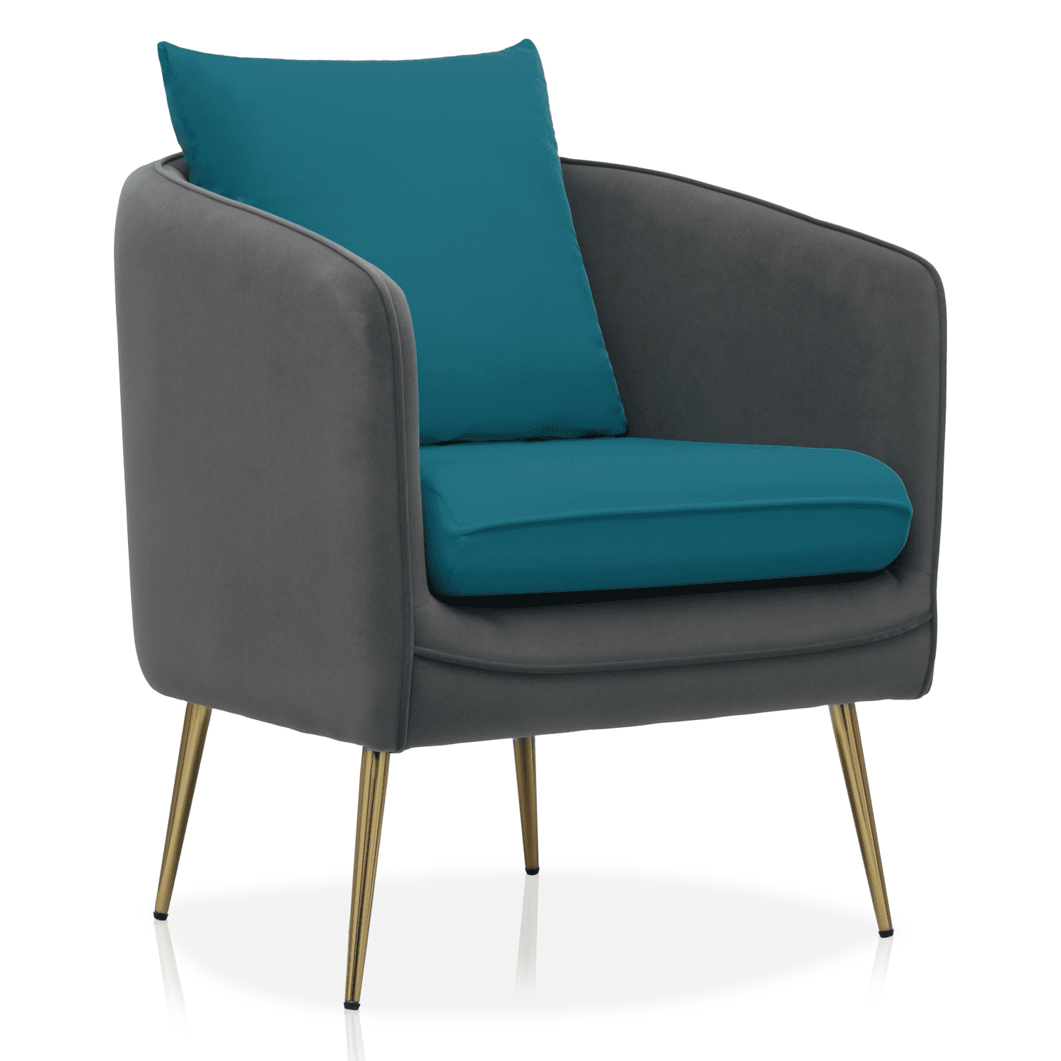 MoNiBloom Accent Barrel Chair, Modern Upholstered Club Armchair, Arm