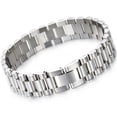 thumbnail image 3 of QQTDFG 8.66" 15mm New Men's Wristband Link Heavy Solid Stainless Steel Hip Hop Bracelet-Rose Gold, 3 of 9
