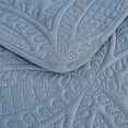 thumbnail image 3 of Chezmoi Collection Austin King Oversized Bedspread Set, 3-Piece Lightweight Microfiber Quilted Coverlet for All Seasons, Grayish Blue, 3 of 6