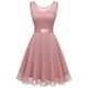 thumbnail image 1 of Gibobby Vestido casual de punto para mujer Vestido de dama de honor de encaje floral corto para mujer Vestido de fiesta oscilante hasta la rodilla para mujer(RD3,M), 1 of 5