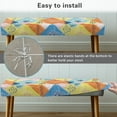 thumbnail image 5 of FUIALDOLG Color Block Floral Print Bench Covers Slipcover Anti-Dust Dining Bench Cover with Elastic Edge Home Decor Stretch Seat Cushion Protector for Bedroom, Kitchen, Patio, 5 of 7