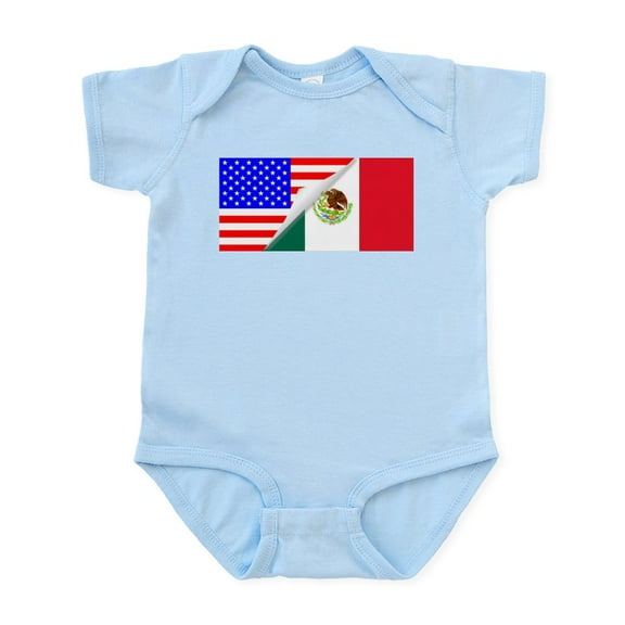 CafePress - United States And Mexico Flags Combined Body Suit - Baby Light Bodysuit, Size Newborn - 24 Months