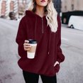 thumbnail image 2 of jsaierl Sherpa Hoodies for Women Quarter Zip Pullover Long Sleeve Fleece Hooded Sweatshirt Casual Winter Warm Sweater with Pocket, 2 of 5