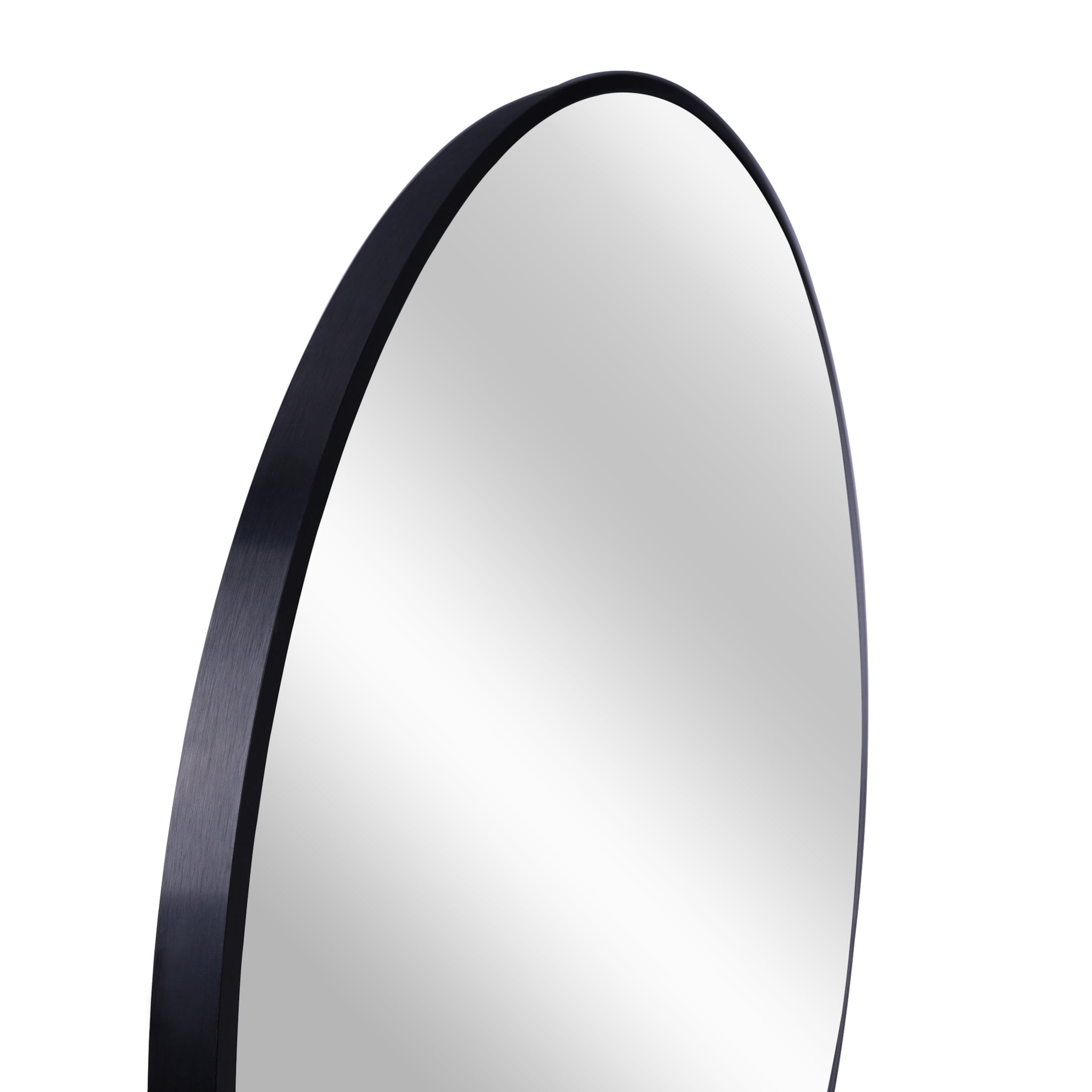 Noble House 30 Inch Round Metal Wall Mirror, Vanity Mirror for Bathroom, Bedroom & Living Room, Black