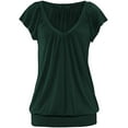 thumbnail image 3 of Summer Short Sleeved V-Neck Casual Solid Color T-Shirt Tops, 3 of 4