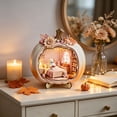 thumbnail image 5 of Ouuluon 2D Cute Ghost Pumpkin Mini House Light Ornament, Fall Halloween Miniature Scene Decor for Desktop Display, 5 of 6