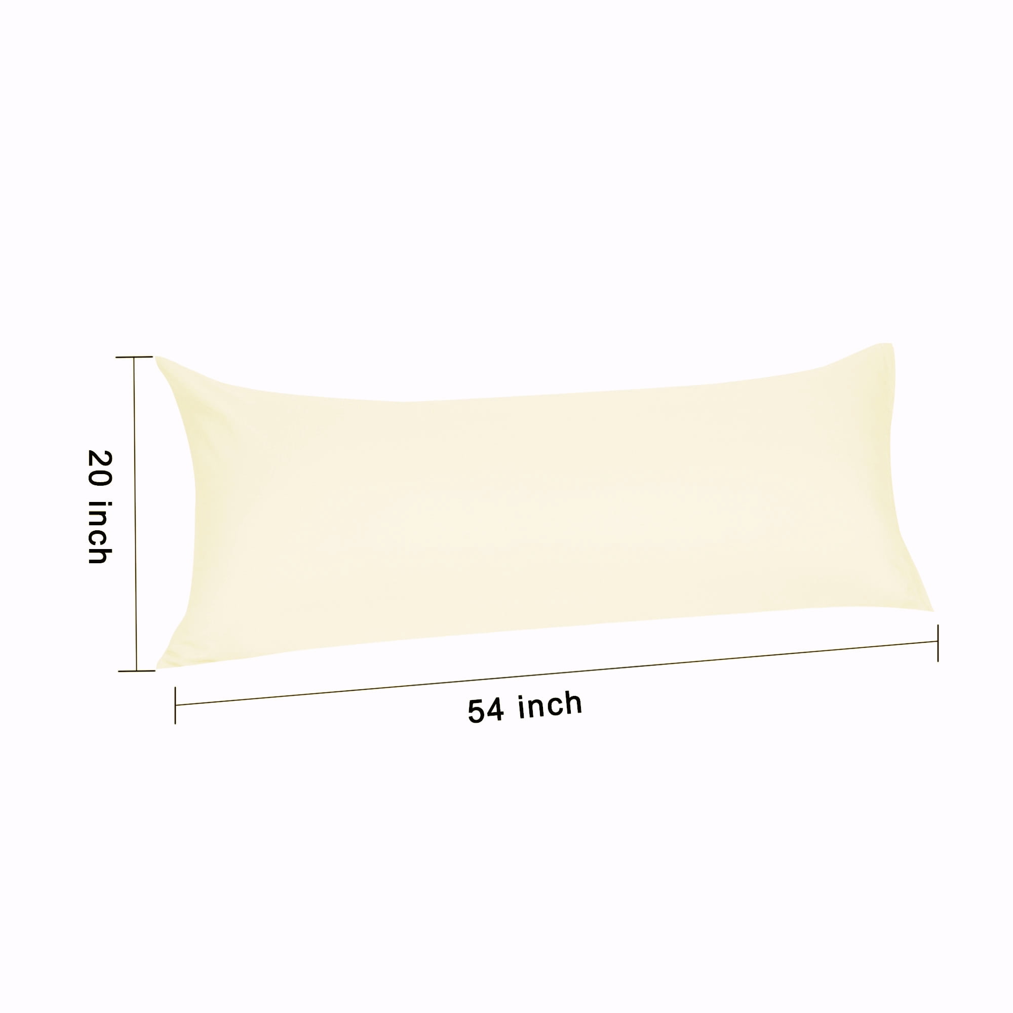 Unique Bargains Pillowcases Zippered Microfiber Body Pillow Cover Beige 20" x 54"