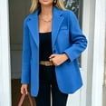 thumbnail image 2 of MaFYtyTPR Blazer for Women Long Sleeve Single Button Loose Fit Casual Office Suit Jacket With Chest Pockets A-Blue XXL, 2 of 6
