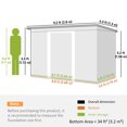 thumbnail image 3 of Outsunny 9'x4' Garden Storage Shed Galvanized Steel Tool House, Light Grey, 3 of 10