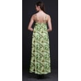 thumbnail image 3 of Bimba Rayon Leaves Ladies Printed Backless Spaghetti Strap Long Maxi Evening Party Dress-Large, 3 of 5