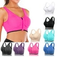 thumbnail image 4 of Women's Zip Front Sports Bra High Impact Workout Yoga Bra Racerback Bra For Running Swimming Aerobics Fitness Pilates Sports Dance, 4 of 8