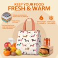 thumbnail image 5 of Colorful Funny Dachshund Insulated Lunch Bag for Women & Adults,Large Portable Soft Cooler Lunch Bag,Thermal Food Storage Tote with Pearl Cotton,8.66L,8.75x5.75x9.5 Inch, 5 of 6