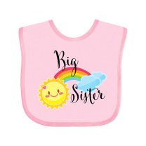 Inktastic Big Sister- sun and rainbow Girls Baby Bib