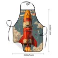 thumbnail image 4 of Zufioo Rusty Rocket Launch for Lock Hem Apron with Pockets, Stain and Oil Proof Tie-down Apron for Cooking Barbecue Restaurant, Unisex-One Size, 4 of 9
