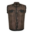 thumbnail image 3 of Dream Apparel Men's Biker Cuttoff Vest Denim/Cotton Shirt with Vintage and Frayed Sleeveless Look 2 Front Pockets, 3 of 6