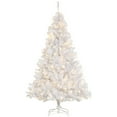 thumbnail image 1 of HOMCOM 6 FT Prelit Artificial Christmas Tree with LED Light for Home White, 1 of 10