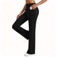 thumbnail image 7 of Yoga Pants with Pockets for Women Straight Leg Long Pants Elastic High Waist Workout Running Leggings Casual Work Trousers, 7 of 7