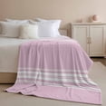 thumbnail image 2 of Throw Blanket for Couch Pink Stripes Soft Fleece Flannel Blankets Cozy Lightweight Blanket for Home Sofa Living Room French Stripe Farmhouse Style Bed Throws 30" x 40", 2 of 9