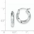 thumbnail image 3 of Primal Silver Sterling Silver Rhodium-plated 3mm Satin and Diamond-cut Twisted Hoop Earrings, 3 of 5