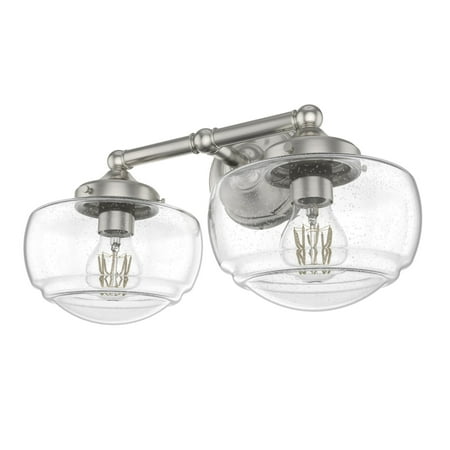 

Hunter Saddle Creek Brushed Nickel with Clear Seeded Glass 2 Light Vanity Wall Light Fixture