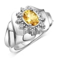 thumbnail image 4 of RYLOS Rings for Women Silver Ring with Oval 7X5MM Gemstone &  Sparkling Diamonds November Citrine Jewelry  Size 8, 4 of 8
