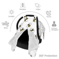 thumbnail image 6 of Honeii Bee print 2-in-1 baby car seat canopy doubles as a nursing cover, fitting both genders & measuring 39x27.5in, 6 of 7